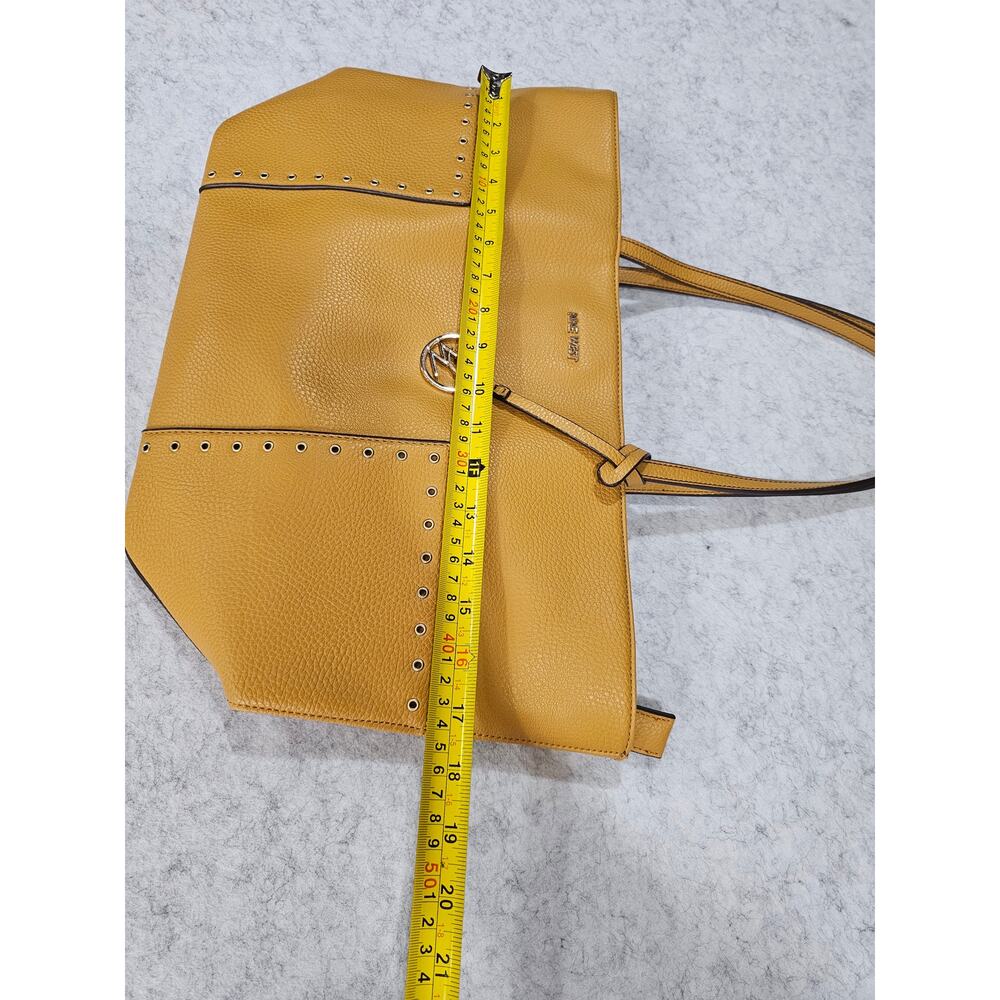 Nine West Yellow Shoulder Bag, 9W logo Charm, Spring Style, Stud Accents, Large - Picture 3 of 12